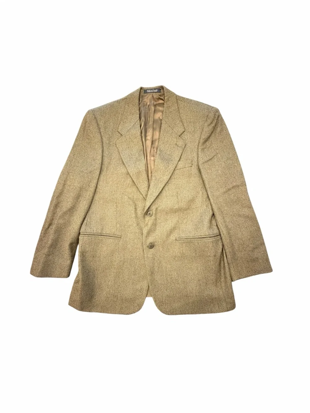 Kasper Virgin Wool Blazer Jacket Brown Herringbone Tweed Vintage Sport Coat 38S